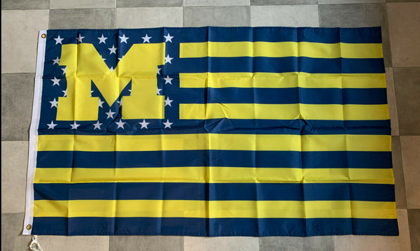 Michigan Wolverines 3' x 5' Flag - Helmet Michigan Wolverines 3' x 5' Flag - Helmet