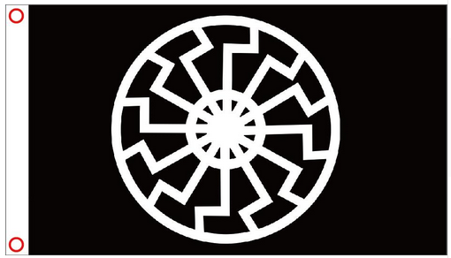 Black Sun Flag--3x5 FT Russian wheel Slavic Kolovrat Runes Banneret Union Banners - flagsshop