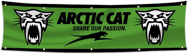 Arctic Cat Flag-2' X 8' FT Aircat Banner-100% polyester-8 Metal Grommets
