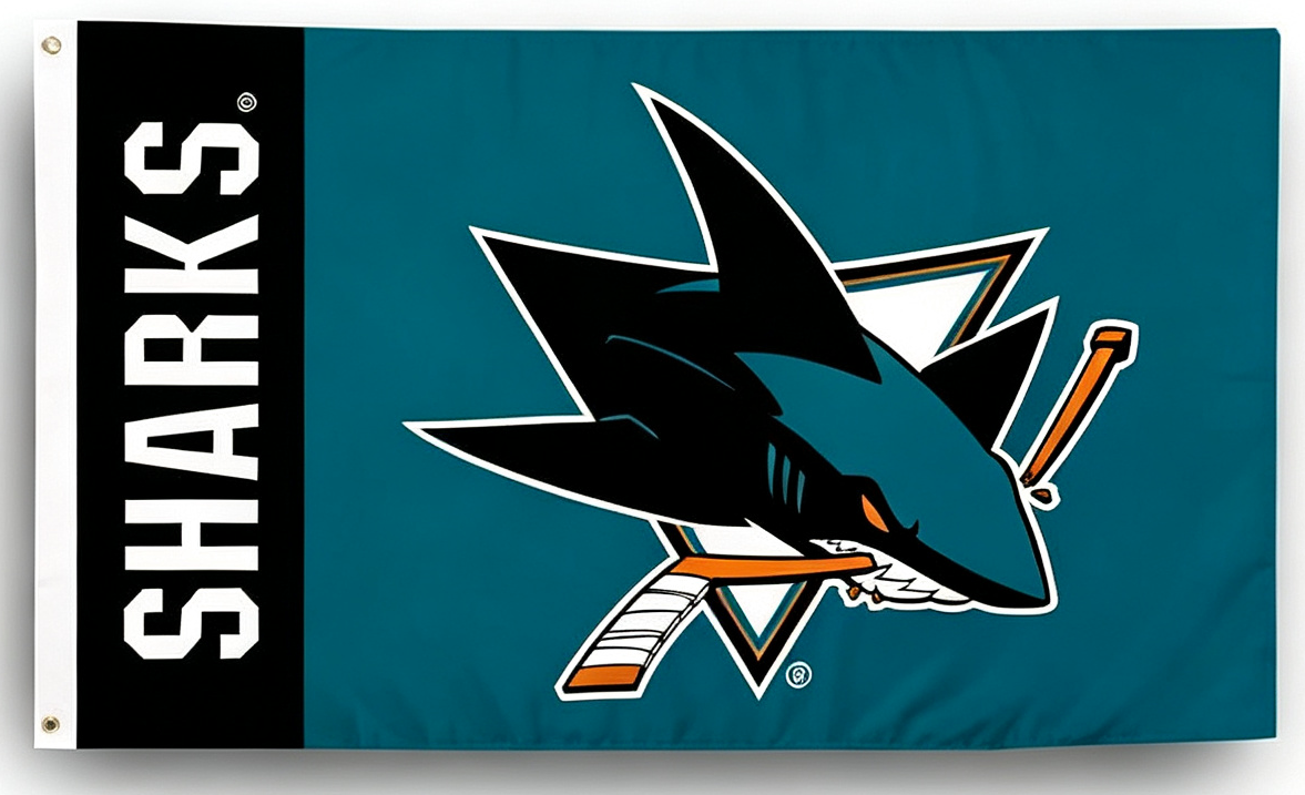 NHL San Jose Sharks Flag - 3x5FT San Jose Sharks Hockey Banner-100% polyester