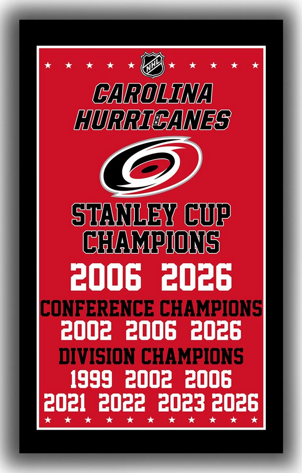NHL Carolina Hurricanes Flag-3x5FT Banner-100% polyester-2 Metal Grommets