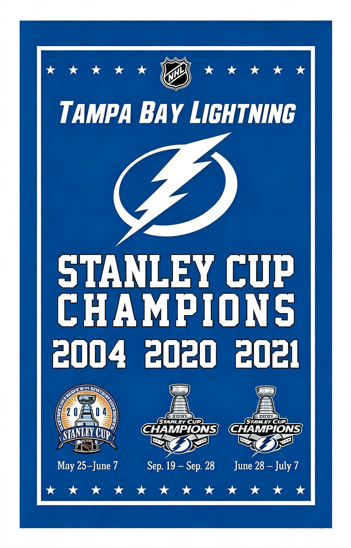 NHL Tampa Bay Lightning Flag-3x5FT Banner-100% polyester Banner