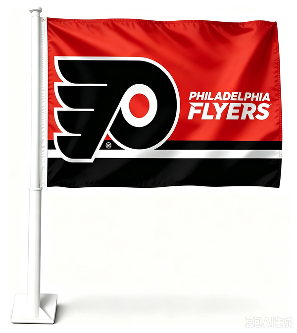NHL Philadelphia Flyers Car Window Flag of  Philadelphia Flyers 11X18 Inch(28x46cm) 100% Polyester, Strong White Flagpole