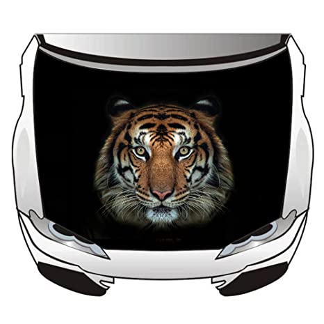 Black Tiger Car Hood Cover Flag , Engine Banner Flag Black Tiger Logo,3.3X5ft,/6X7FT100% Polyester Elastic Fabrics Can be Washed