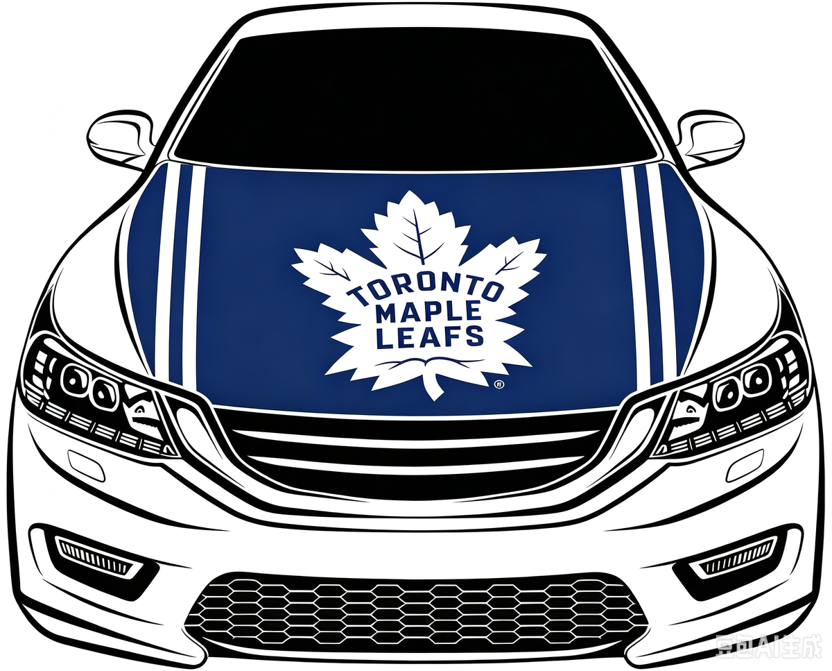 Toronto Maple Leafs Car Hood Cover Flag ,NHL  Toronto Maple Leafs Engine Banner,4X5ft/6X7FT,100% Polyester Elastic Fabrics Can be Washed