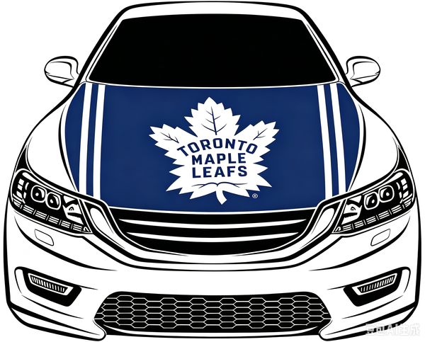 Toronto Maple Leafs Car Hood Cover Flag ,NHL  Toronto Maple Leafs Engine Banner,4X5ft/6X7FT,100% Polyester Elastic Fabrics Can be Washed