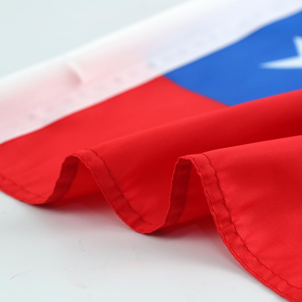 Chilean Flag Car Window Flag of Chile 11X18 Inch(28x46cm) 100% Polyester, Strong White Flagpole