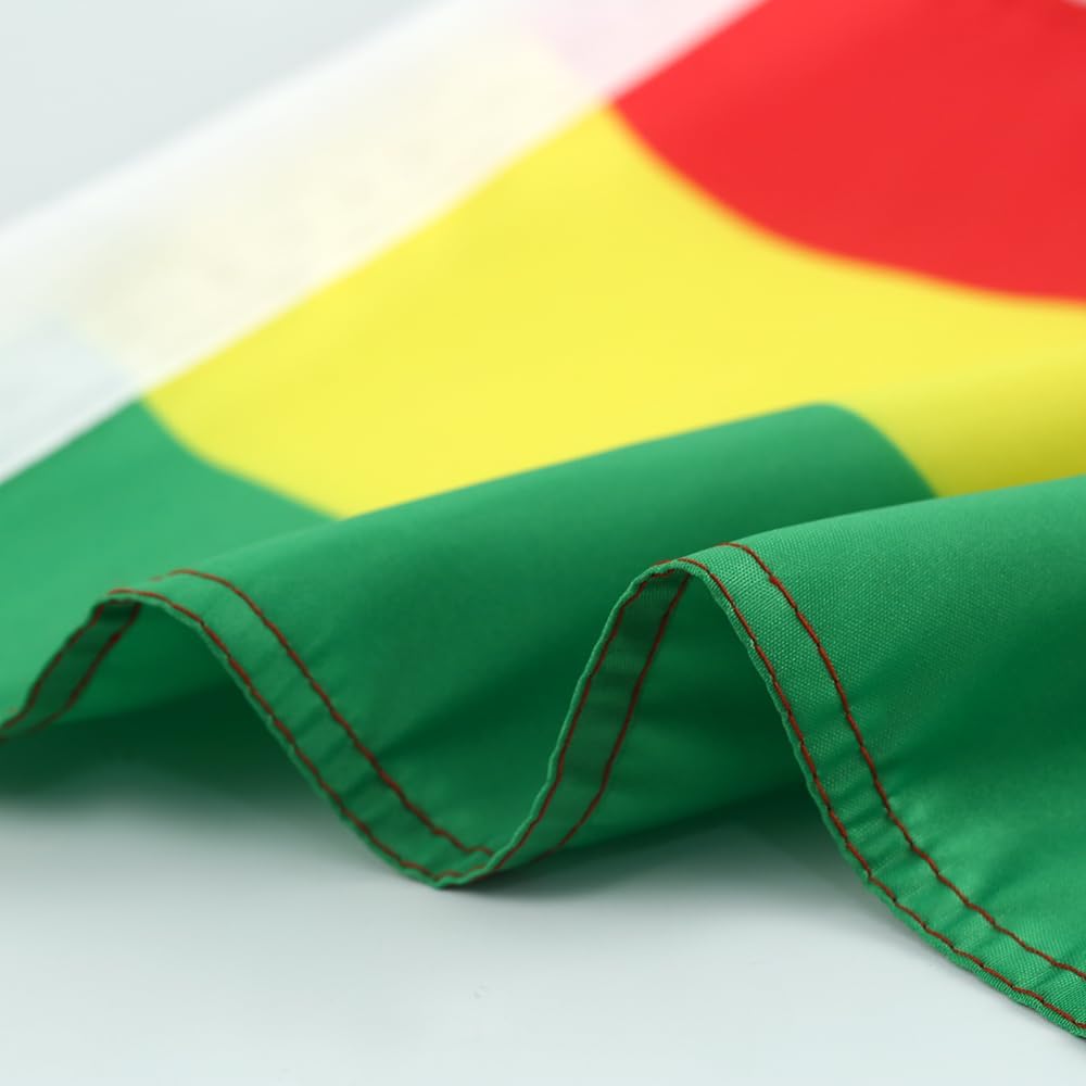 Flag of Ghana Car Window Flag of Ghana With Strong White Flagpole 11X18 Inch(28x46cm) 100% Polyester,
