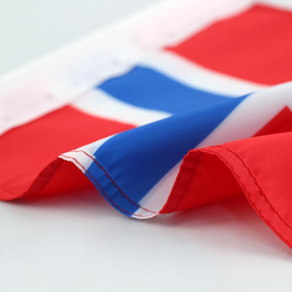 Norwegian flag Car Window Flag of Norway 11X18 Inch(28x46cm) 100% Polyester, Strong White Flagpole