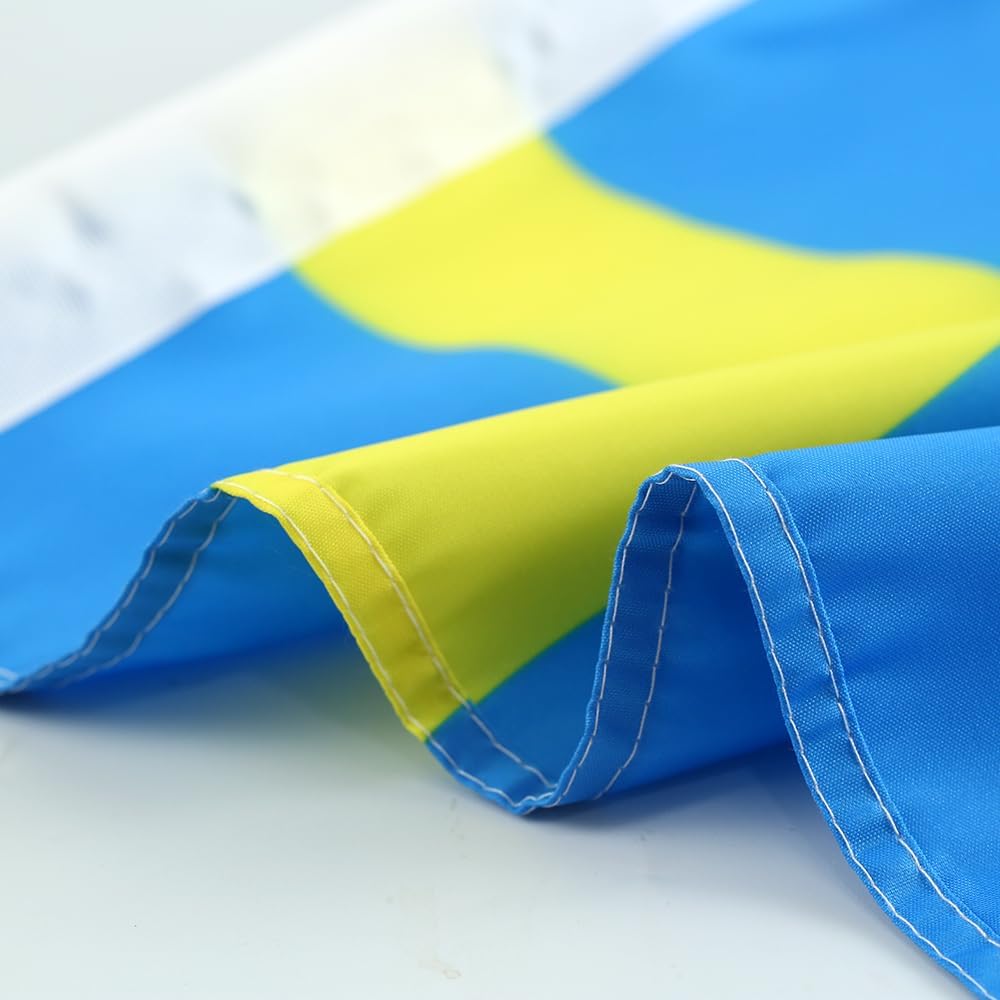Swedish Flag Car Window Flag of Sweden 11X18 Inch(28x46cm) 100% Polyester, Strong White Flagpole