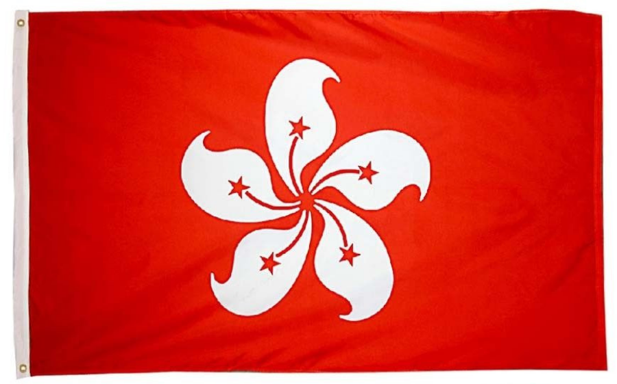 Hong Kong Flag - 3x5 ft HK Banner-100% Polyester- One sided / Double sided