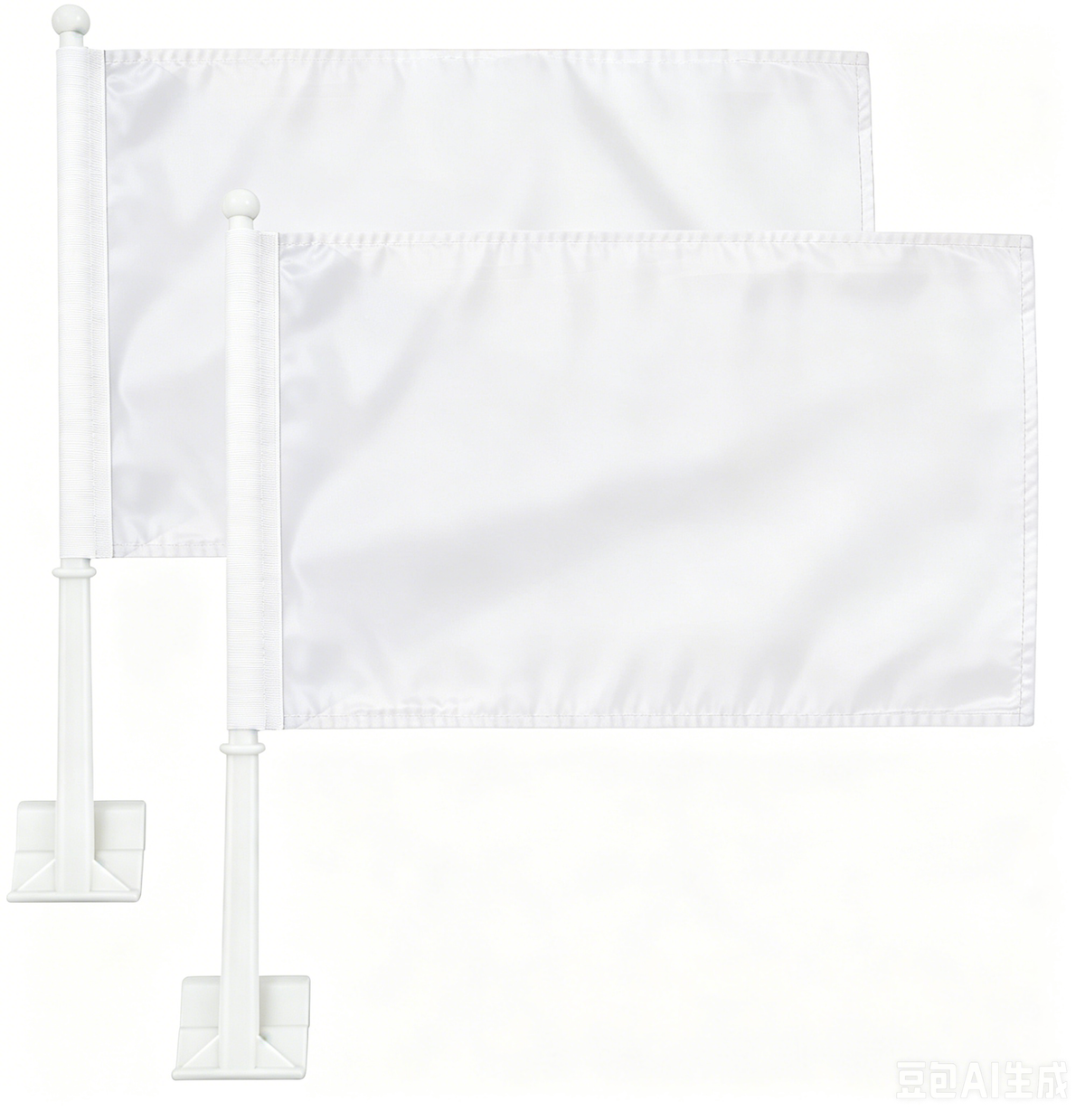 White Color Flag Car Window Flag of White 11X18 Inch(28x46cm) 100% Polyester, Strong White Flagpole