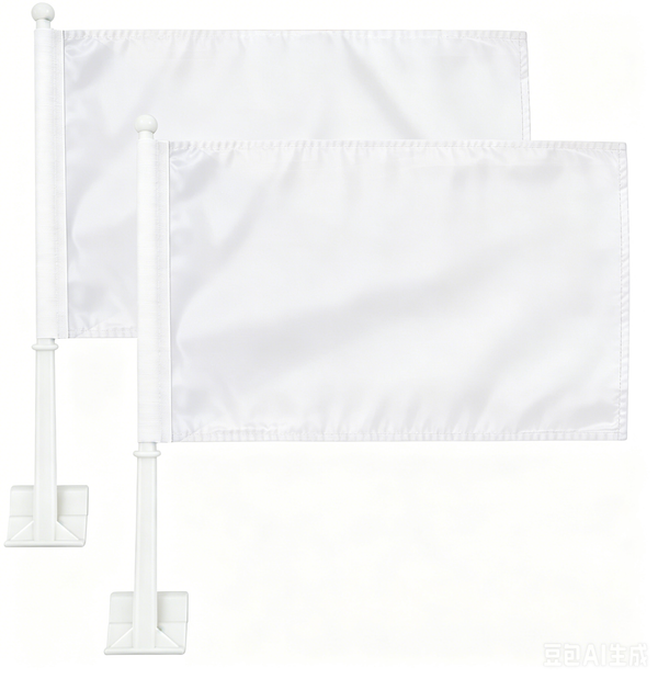 White Color Flag Car Window Flag of White 11X18 Inch(28x46cm) 100% Polyester, Strong White Flagpole