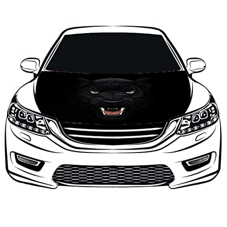 Black Panther Car Hood Cover Flag , Engine Banner Flag Black Panther Logo,3.3X5ft,/6X7FT100% Polyester Elastic Fabrics Can be Washed
