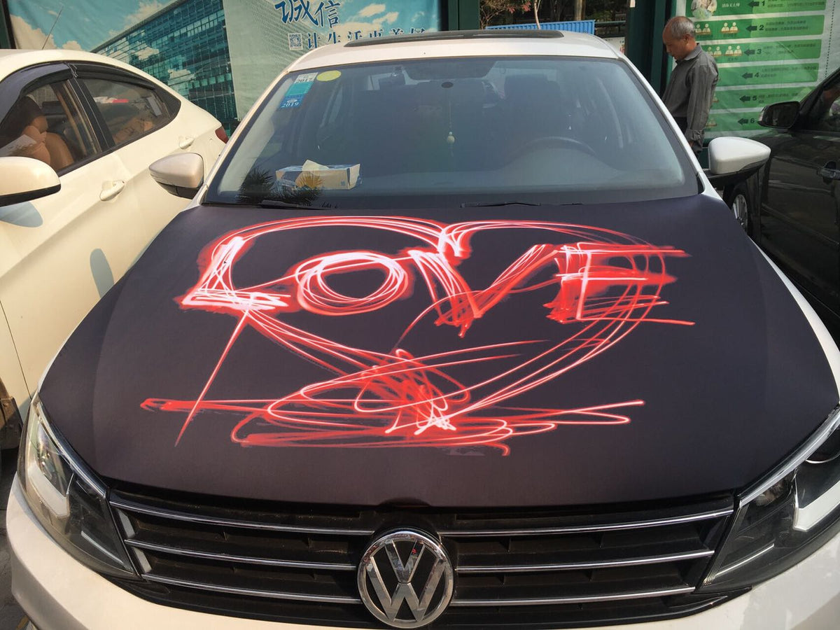 Green Car Hood Cover Flag ,Green Engine Banner,3.3X5ft,/6X7FT100% Polyester Elastic Fabrics Can be Washed