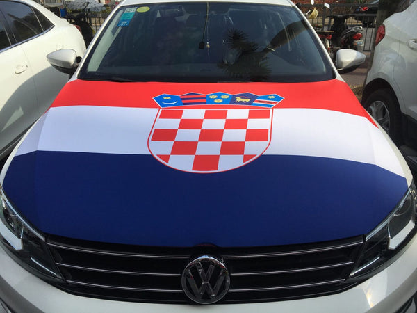 Croatia Flag, Car Hood Cover Flag The Republic of Croatia ,Republika Hrvatska Engine Banner,3.3X5ft,100% Polyester Elastic Fabrics Can be Washed
