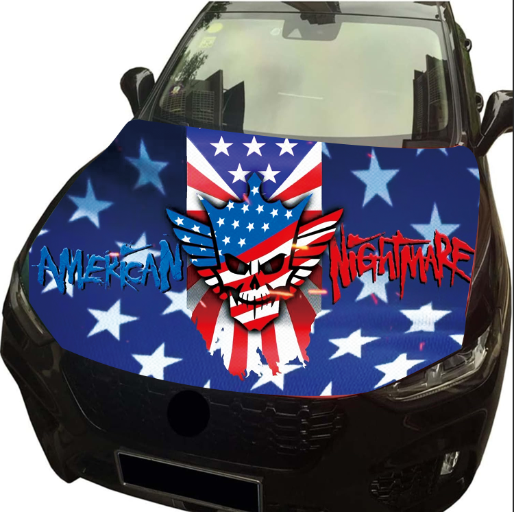 Custom American Nightmare car Hood cover flag ,Engine Flag ,3.3X5ft/6X7FT, 100% Polyester Elastic Fabrics Can be Washed Suitable for large SUV and Pickup Trucks