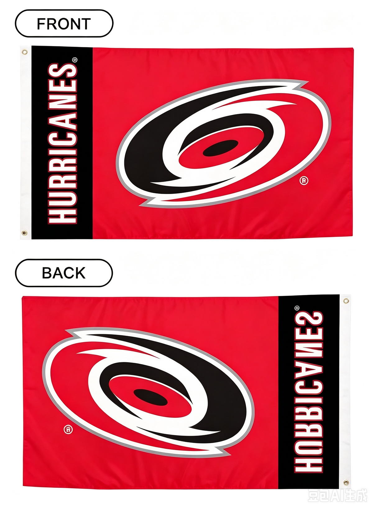 NHL Carolina Hurricanes Flag-3x5FT Banner-100% polyester-2 Metal Grommets