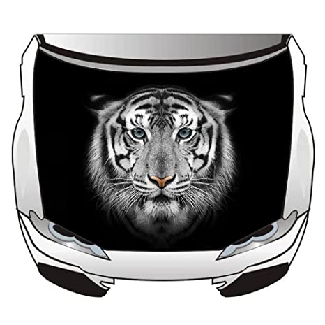 Black Tiger Car Hood Cover Flag , Engine Banner Flag Black Tiger Logo,3.3X5ft,/6X7FT100% Polyester Elastic Fabrics Can be Washed