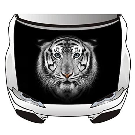 Black Tiger Car Hood Cover Flag , Engine Banner Flag Black Tiger Logo,3.3X5ft,100% Polyester Elastic Fabrics Can be Washed