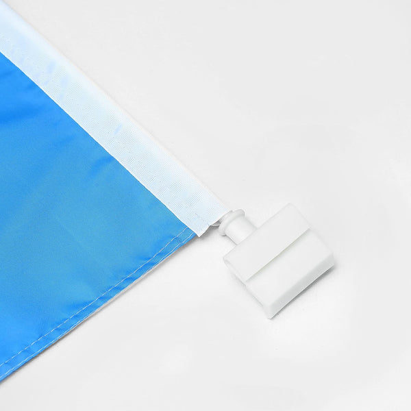 Pure sky blue flag Car Window Flag of Azure 11X18 Inch(28x46cm) 100% Polyester, Strong White Flagpole