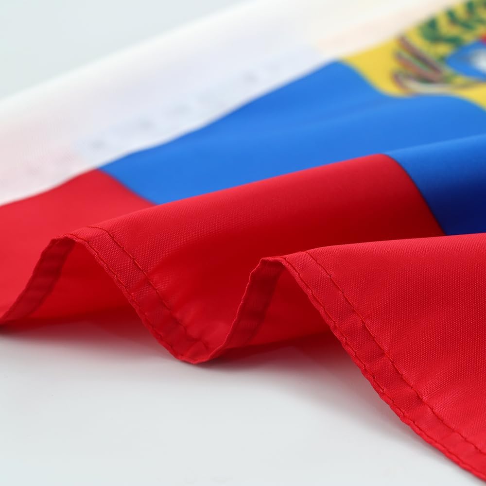 Car Window Flag of Venezuela 11X18 Inch(28x46cm) 100% Polyester, Strong White Flagpole