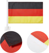 German Flag Car Window Flag of Germany 11X18 Inch(28x46cm) 100% Polyester, Strong White Flagpole