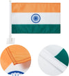Indian Flag Car Window Flag of India 11X18 Inch(28x46cm) 100% Polyester, Strong White Flagpole