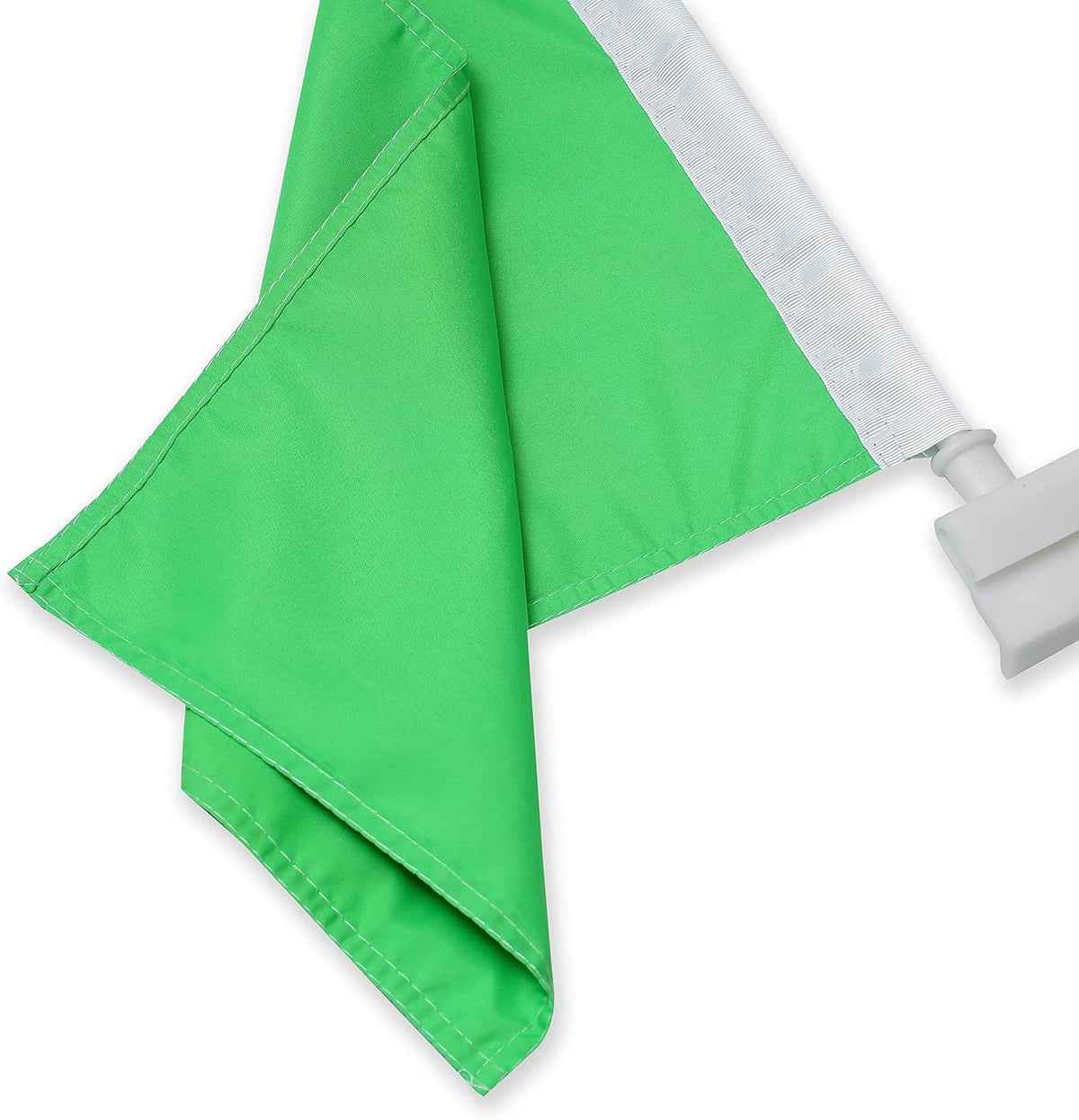 Pure Green Color flag Car Window Flag of Green 11X18 Inch(28x46cm) 100% Polyester, Strong White Flagpole
