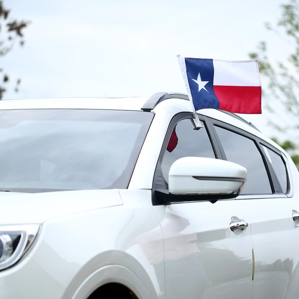 Chilean Flag Car Window Flag of Chile 11X18 Inch(28x46cm) 100% Polyester, Strong White Flagpole
