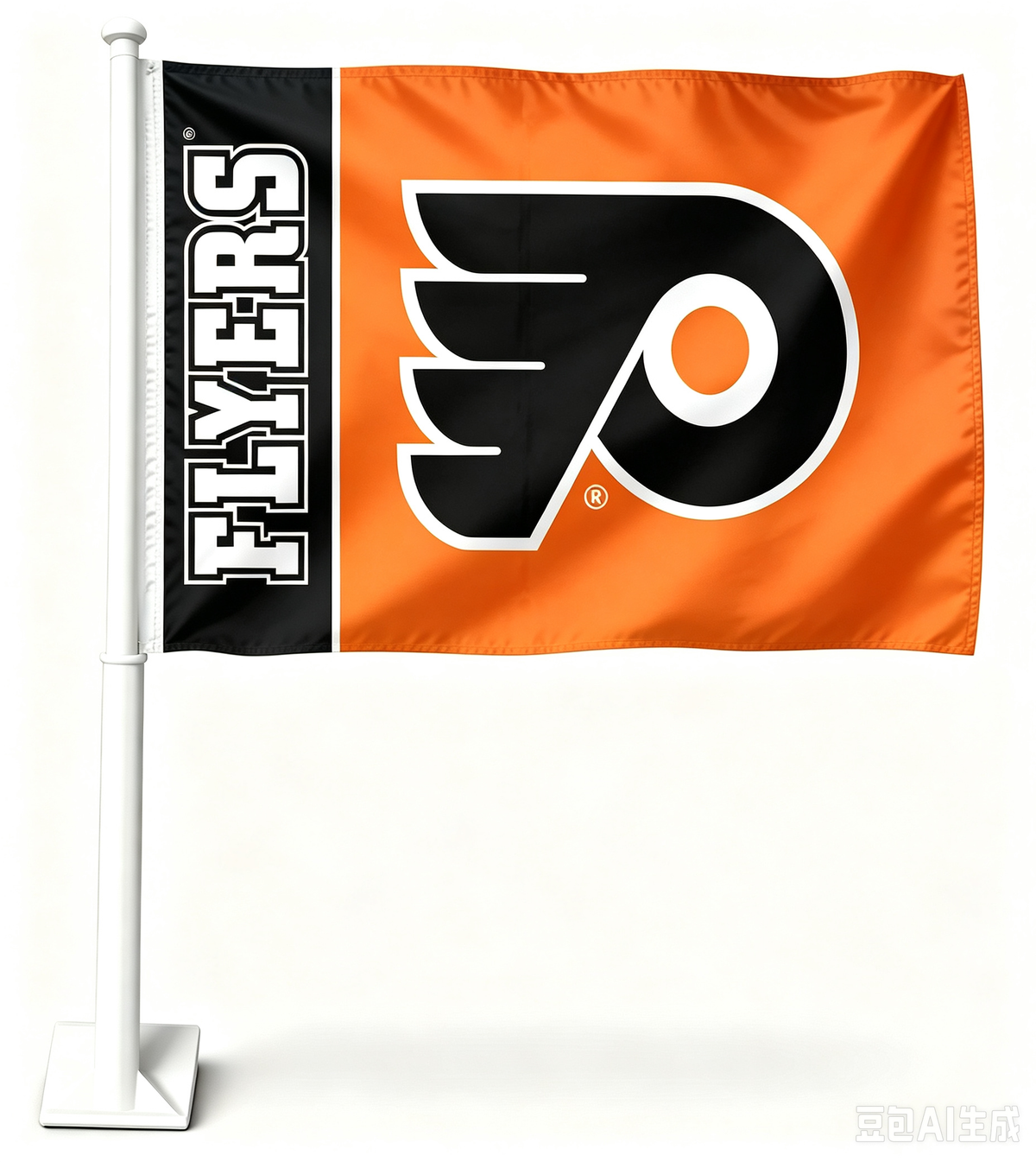 NHL Philadelphia Flyers Car Window Flag of  Philadelphia Flyers 11X18 Inch(28x46cm) 100% Polyester, Strong White Flagpole