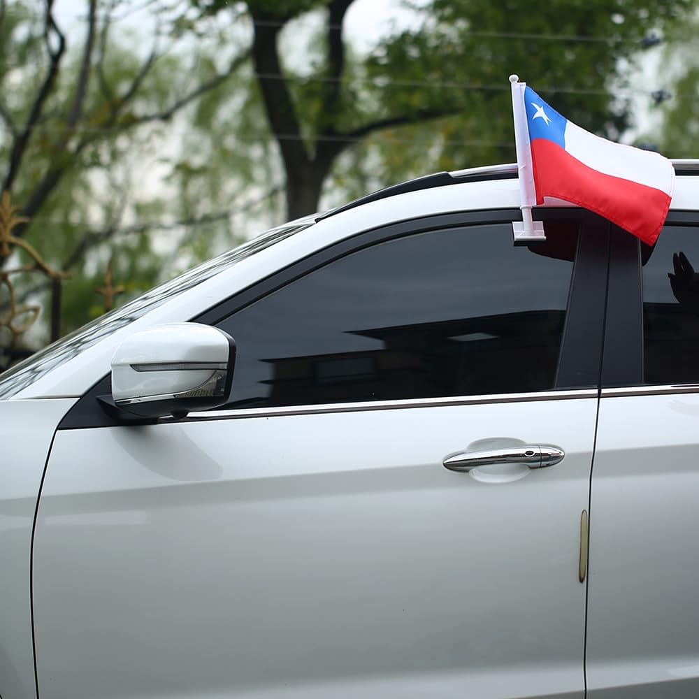 Texas State Flag Car Window Flag of Texas 11X18 Inch(28x46cm) 100% Polyester, Strong White Flagpole