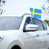 Swedish Flag Car Window Flag of Sweden 11X18 Inch(28x46cm) 100% Polyester, Strong White Flagpole