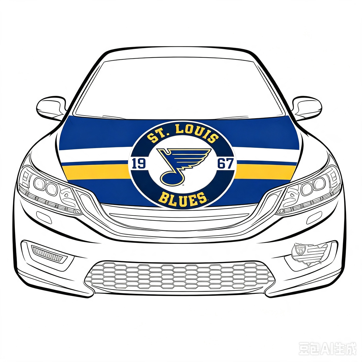 NHL St. Louis Blues Car Hood Cover Flag ,  St. Louis Blues Engine Banner,4X5ft/6X7FT,100% Polyester Elastic Fabrics Can be Washed