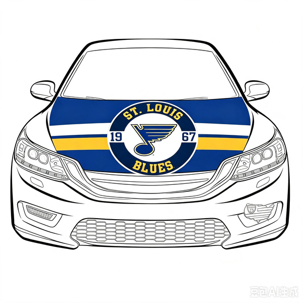NHL St. Louis Blues Car Hood Cover Flag ,  St. Louis Blues Engine Banner,4X5ft/6X7FT,100% Polyester Elastic Fabrics Can be Washed