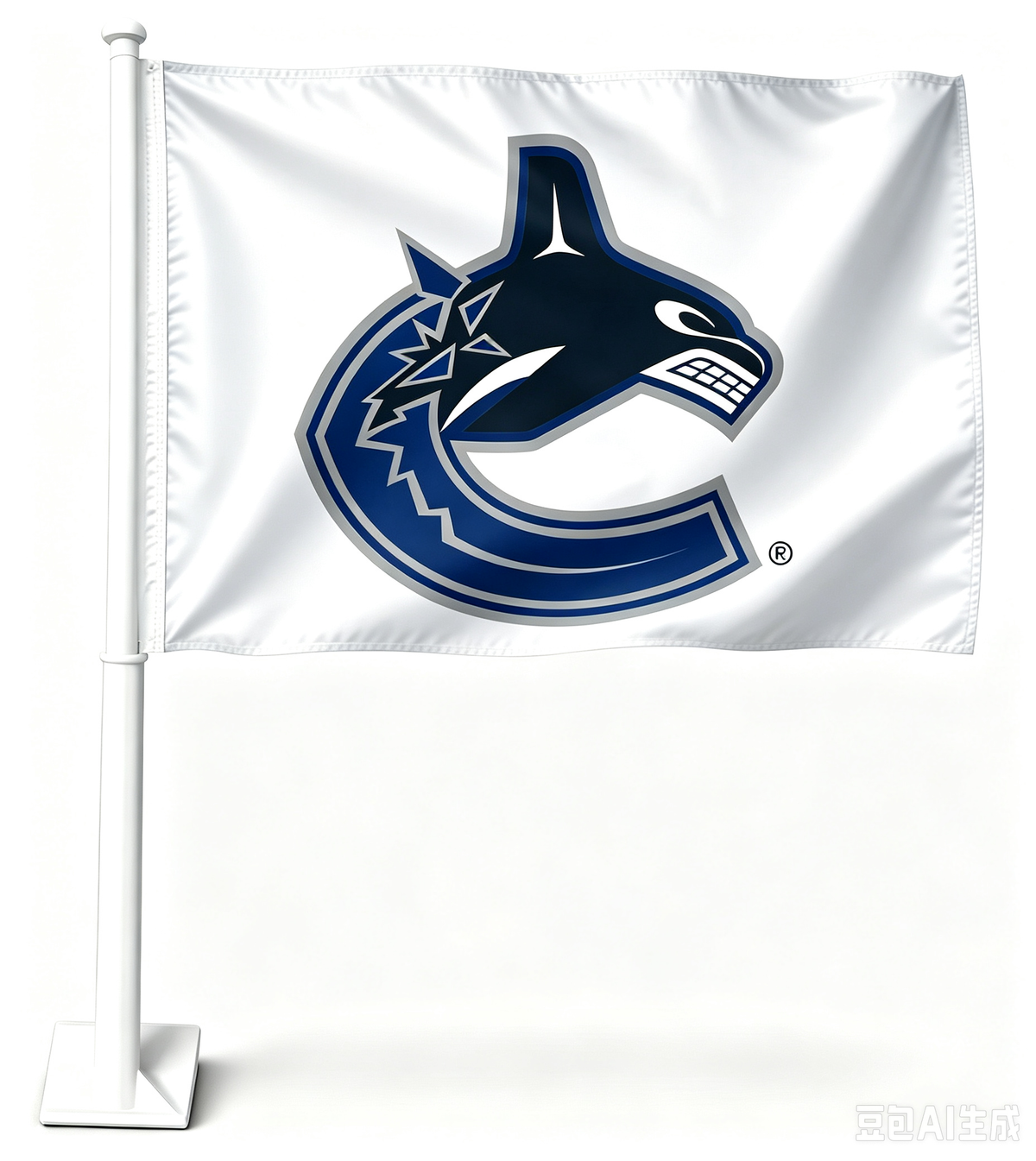 2 Pack Car Window Flags of  NHL Vancouver Canucks 11X18 Inch(28x46cm) 100% Polyester, Strong White Flagpole