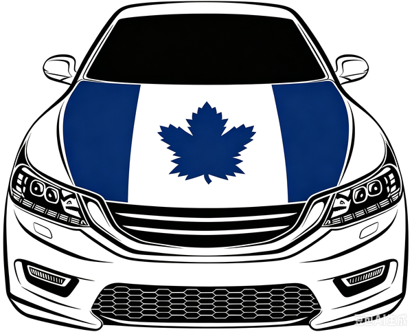 Toronto Maple Leafs Car Hood Cover Flag ,NHL  Toronto Maple Leafs Engine Banner,4X5ft/6X7FT,100% Polyester Elastic Fabrics Can be Washed