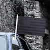 US Black flag Car Window Flag of American 11X18 Inch(28x46cm) 100% Polyester, Strong White Flagpole