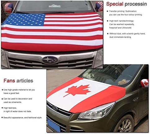Spain Car Hood Cover Flag ,Engine Banner,Spanish Flag,3.3X5ft, 100% Polyester Elastic Fabrics Can be Washed Suitable for large SUV and Pickup Trucks