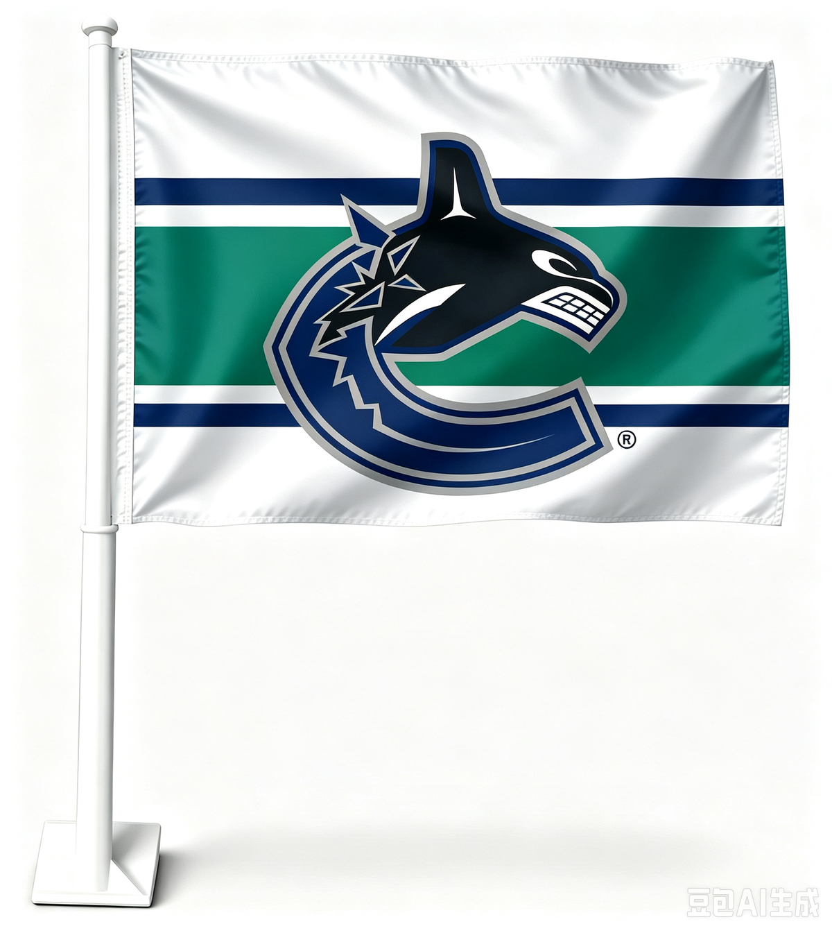 2 Pack Car Window Flags of  NHL Vancouver Canucks 11X18 Inch(28x46cm) 100% Polyester, Strong White Flagpole