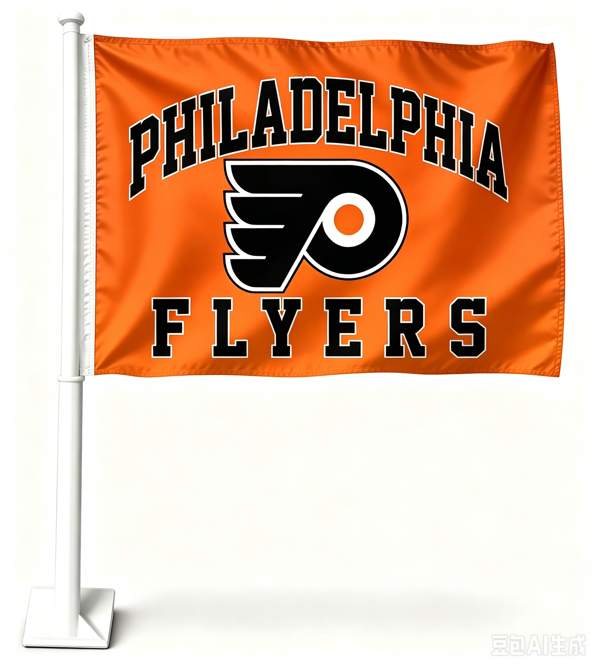 NHL Philadelphia Flyers Car Window Flag of  Philadelphia Flyers 11X18 Inch(28x46cm) 100% Polyester, Strong White Flagpole