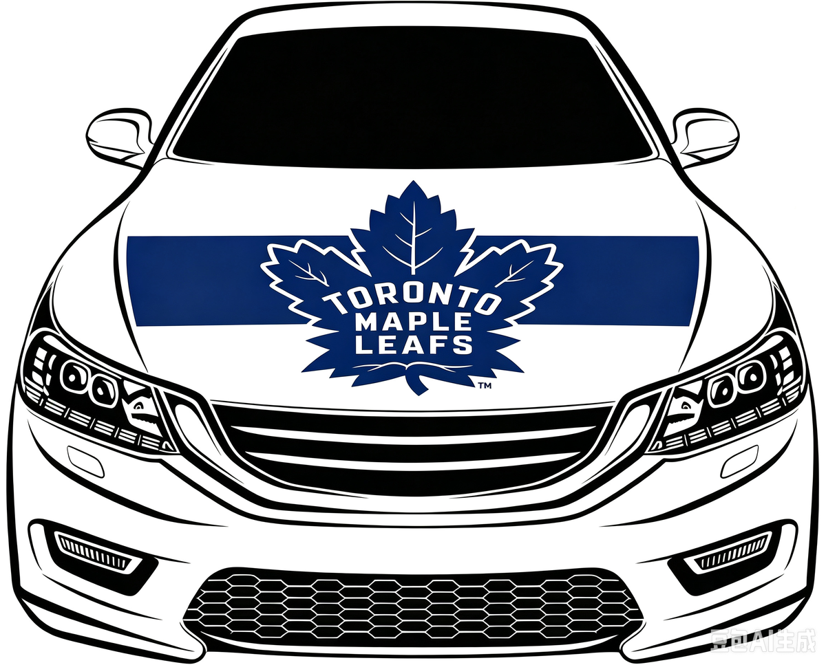 Toronto Maple Leafs Car Hood Cover Flag ,NHL  Toronto Maple Leafs Engine Banner,4X5ft/6X7FT,100% Polyester Elastic Fabrics Can be Washed