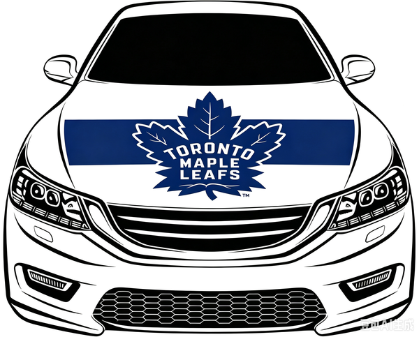 Toronto Maple Leafs Car Hood Cover Flag ,NHL  Toronto Maple Leafs Engine Banner,4X5ft/6X7FT,100% Polyester Elastic Fabrics Can be Washed