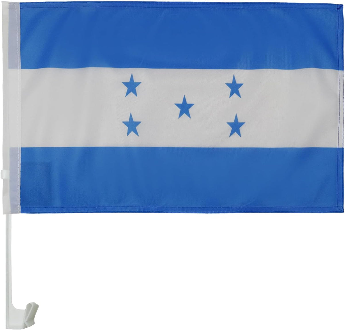 Flag of Honduras Car Window Flag of Honduras 11X18 Inch(28x46cm) 100% Polyester, With Strong White Flagpole