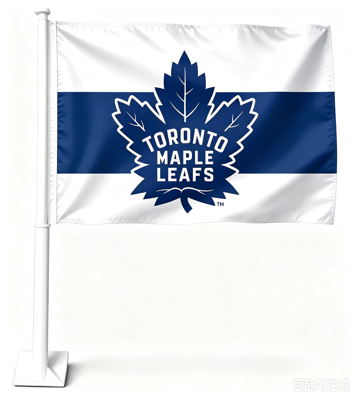 NHL  Toronto Maple Leafs Car Window Flag of Toronto Maple Leafs 11X18 Inch(28x46cm) 100% Polyester, Strong White Flagpole