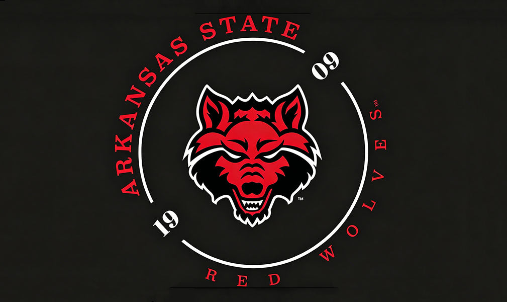Arkansas State Red Wolves Flag - 3x5 ft -NCAA University Flag-100% Polyester- One sided / Double sided