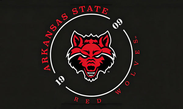 Arkansas State Red Wolves Flag - 3x5 ft -NCAA University Flag-100% Polyester- One sided / Double sided