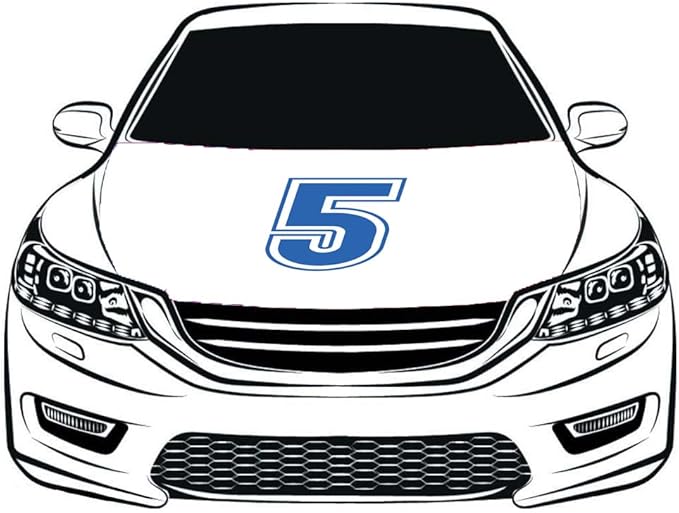 Number Car Hood Cover Flag ,Engine Flag ,3.3X5ft/6X7FT, 100% Polyester Elastic Fabrics Can be Washed Suitable for large SUV and Pickup Trucks
