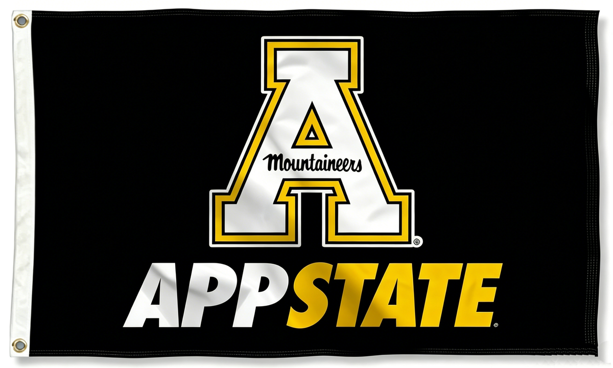 Appalachian State Mountaineers ASU Flag-3x5ft NCAA APP State Banner-100% polyester-Black
