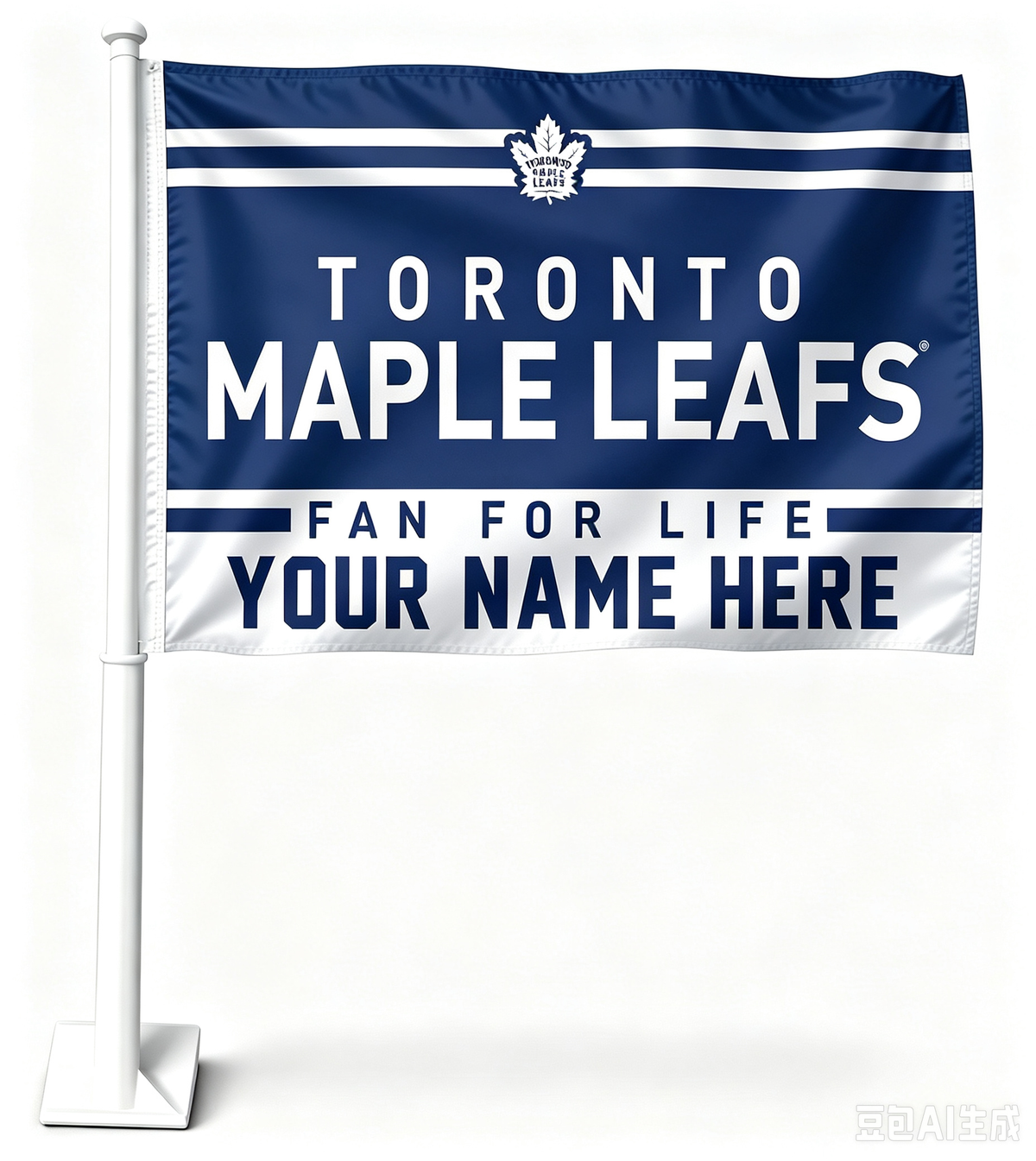 NHL  Toronto Maple Leafs Car Window Flag of Toronto Maple Leafs 11X18 Inch(28x46cm) 100% Polyester, Strong White Flagpole
